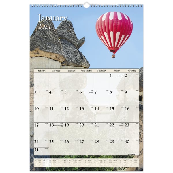 AT-A-GLANCE 2027 Scenic Monthly Wall Calendar, Large, 15 1/2in x 22 3/4in