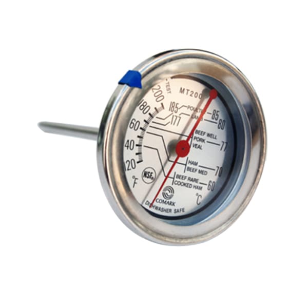 Comark Meat Thermometer, 2 3/4in Dial, Silver