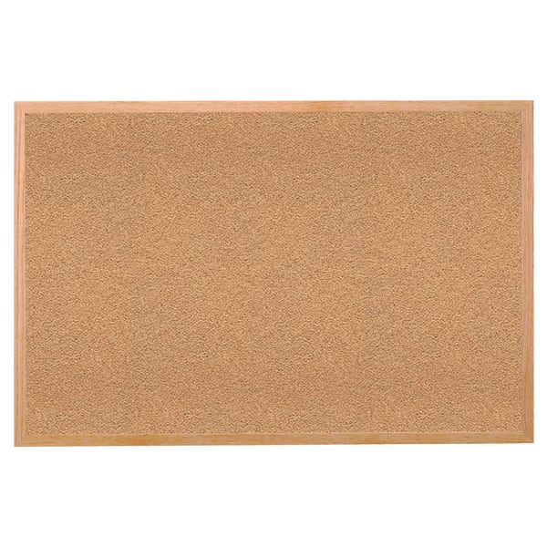 Ghent Cork Bulletin Board, 18in x 24in, Wood Frame With Brown Finish