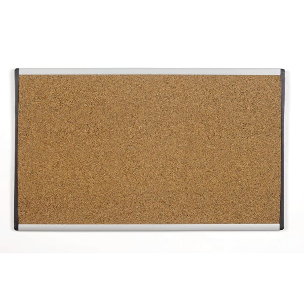 Quartet ARC Colored Cubicle Cork Bulletin Board, 30in x 18in, Aluminum Frame With Silver Finish