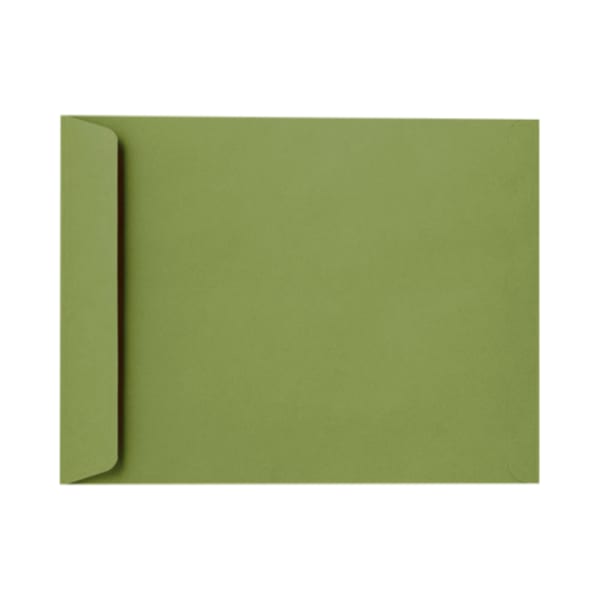 LUX Open-End 10in x 13in Envelopes, Gummed Seal, Avocado Green, Pack Of 250