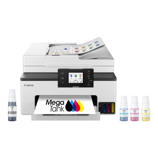 Canon MAXIFY GX2020 Wired & Wireless Inkjet Multifunction Printer - Color - Copier/Fax/Printer/Scanner - 600 x 1200 dpi Print - Automatic Duplex Print - Up to 27000 Pages Monthly - Color Flatbed Scanner - 1200 dpi Optical Scan - Color Fax