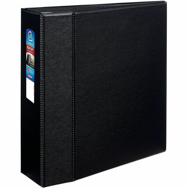 Avery Heavy-Duty 3-Ring Binder With Locking One-Touch EZD Rings, 4in D-Rings, Black