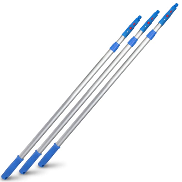 Gritt Commercial Telescopic Poles, 6ft, Blue/Silver, Pack Of 3 Poles