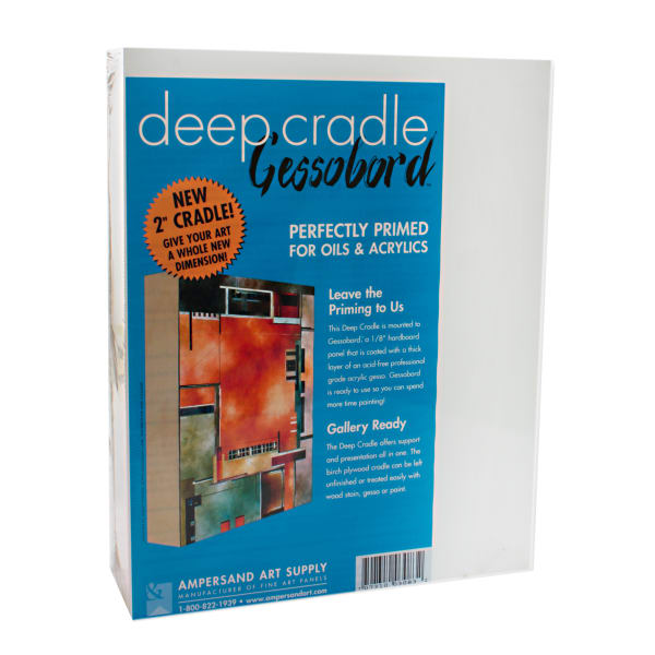Ampersand Deep Cradle Gessobord, 8in x 10in, White