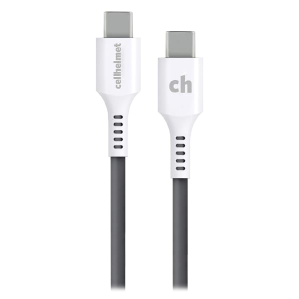 cellhelmet Charge And Sync USB-C To USB-C Round Cable, 6ft, White