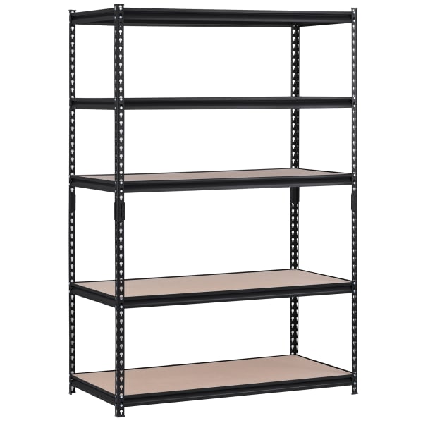 Edsal Muscle Rack Heavy Duty Boltless Steel Shelving Unit, 5-Shelf, 72inH x 48inW x 24inD, Black