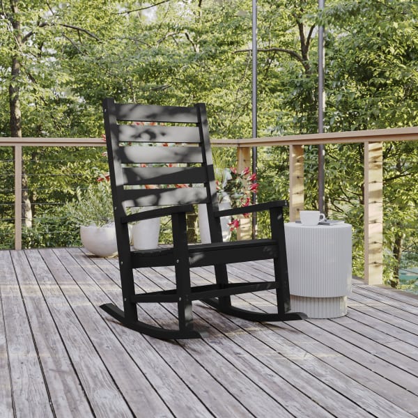 Flash Furniture Manchester All-Weather Rocking Chair, Black