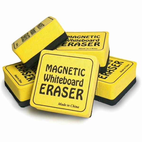 The Pencil Grip Magnetic Whiteboard Erasers Class Pack, 2in x 2in, Yellow