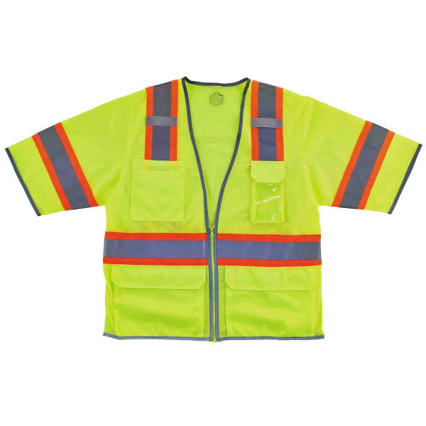 Ergodyne GloWear Safety Vest, 2-Tone Hi-Vis Surveyor 8346Z, Class 3, Small/Medium, Lime
