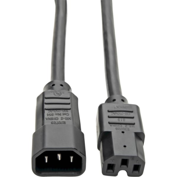 Eaton Tripp Lite Series Power Cord C14 to C15 - Heavy-Duty, 15A, 250V, 14 AWG, 3 ft. (0.91 m), Black - Power cable - IEC 60320 C15 to IEC 60320 C14 - AC 100-250 V - 3 ft - black