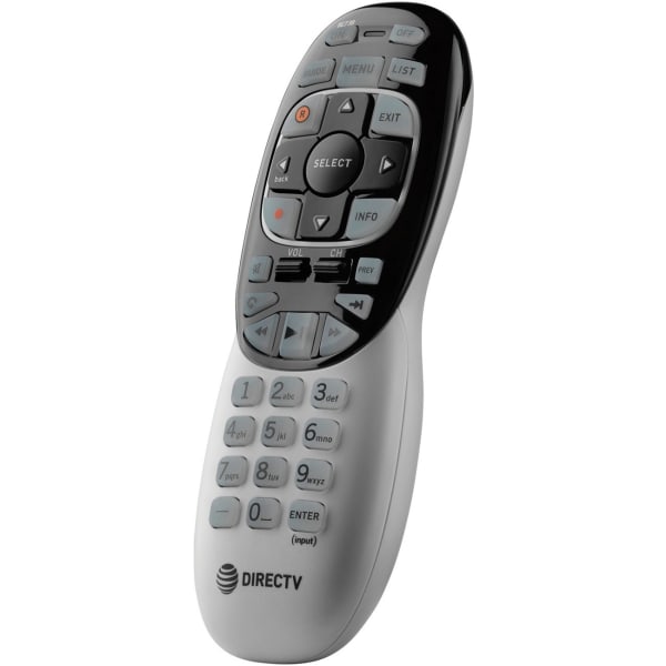 DIRECTV Universal Remote Control - For Receiver, TV, Sound Bar Speaker, Satellite Box - Infrared - 53 ft Operating Distance - Alkaline Battery - Black, White - 1