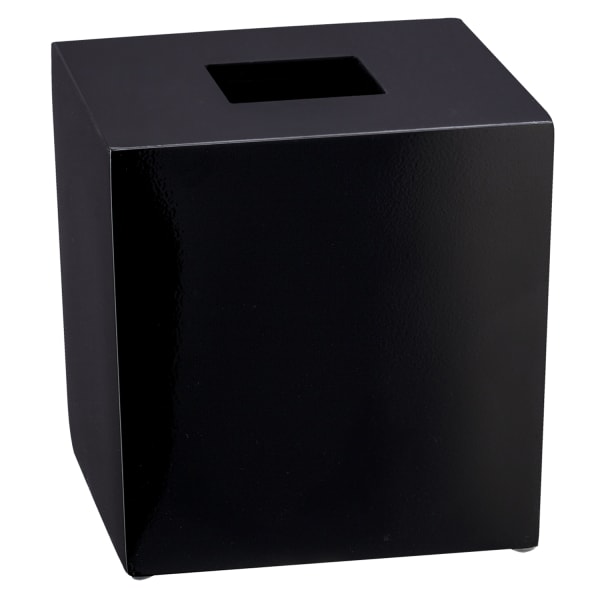 Erwyn Products Brilliance Boutique Tissue Box Covers, 5-7/8inH x 5-3/4inW x 5-3/4inL, Black, Total Qty 8