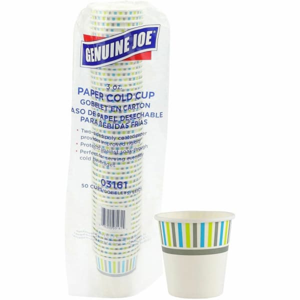 Genuine Joe 3 oz Cold Cups - 3 fl oz - Paper - Cold Drink, Beverage - 50 / Pack
