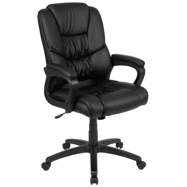 Flash Furniture Flash Fundamentals Big & Tall LeatherSoft Faux Leather Office Chair, Black