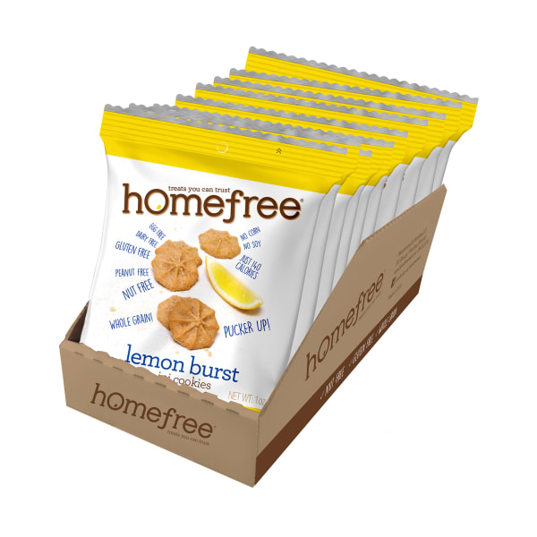 Homefree Lemon Burst Mini Cookies, 0.95 Oz, Case Of 10 Packages