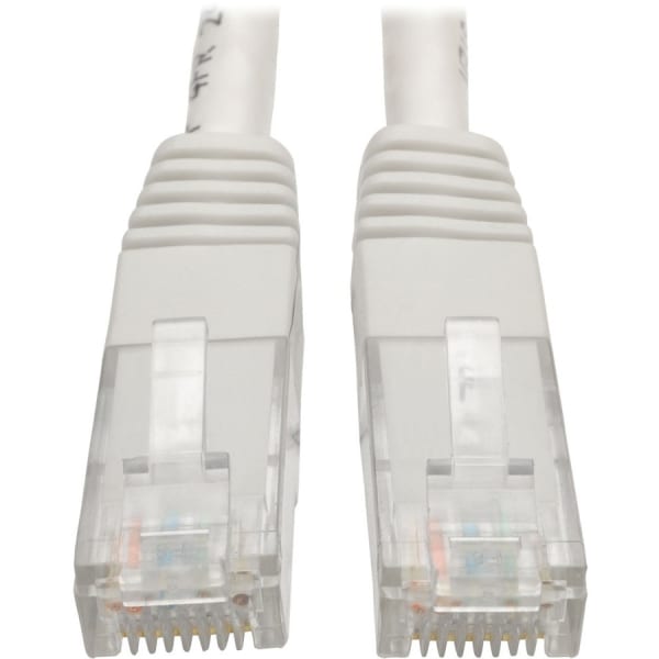 Tripp Lite Cat6 Cat5e Gigabit Molded Patch Cable RJ45 M/M White 550Mh 100ft 100ft -1x RJ-45 Male Network - N200100WH
