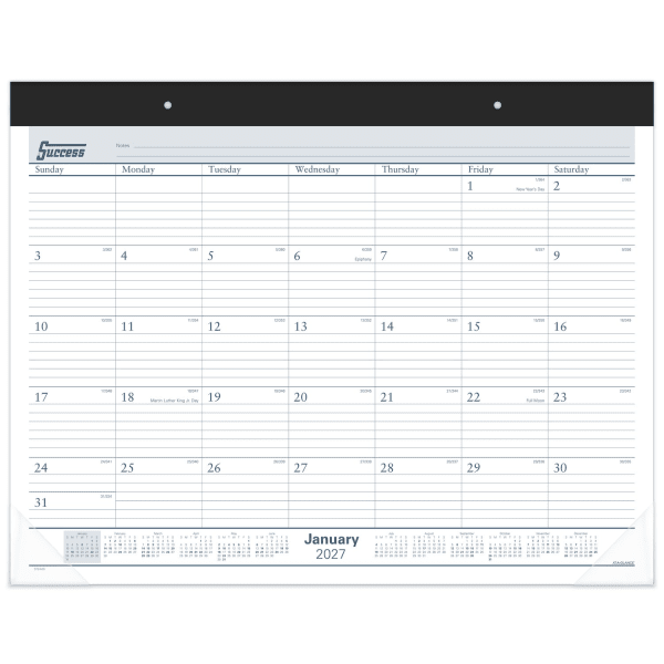 AT-A-GLANCE 2027 Ruled Monthly Desk Pad Calendar, Standard, 21 3/4in x 17in