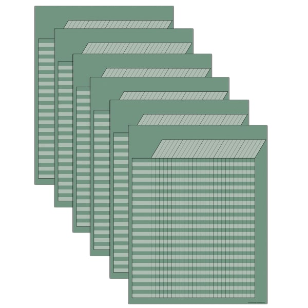 Teacher Created Resources Incentive Write-On/Wipe-Off Chart, Eucalyptus Green, Pack Of 6