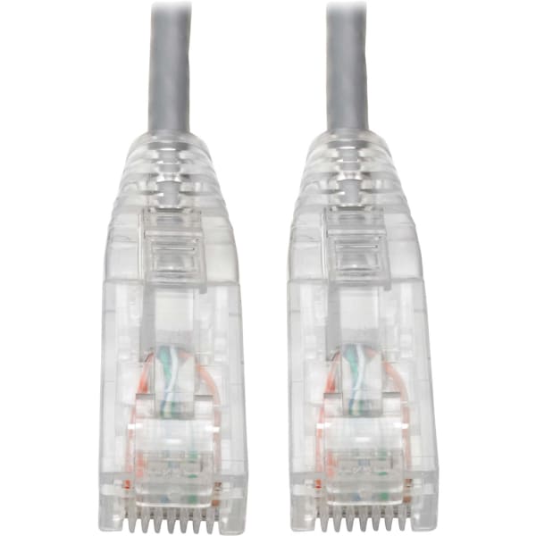 Tripp Lite Cat6 UTP Patch Cable (RJ45) - M/M, Gigabit, Snagless, Molded, Slim, Gray, 8 in. - First End: 1x R - N201S8NGY