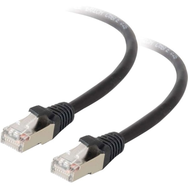 C2G 50ft Cat5e Snagless Shielded (STP) Ethernet Network Patch Cable - Black - Patch cable - RJ-45 (M) to RJ-45 (M) - 50 ft - STP - CAT 5e - molded, stranded - black