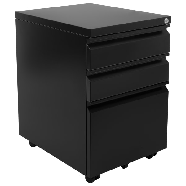 Mount-It! Mobile File Cabinet, 3 Drawers, 15-5/16in x 24-1/2in, White