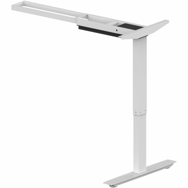 Lorell Sit-Stand 3rd-Leg Base, 45inH x 51-6/10inW x 26-4/10inD, Silver