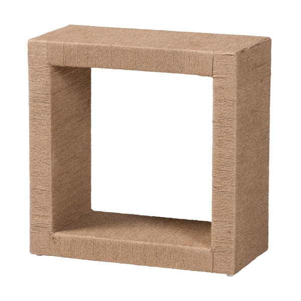 bali & pari Adonica Modern Bohemian Seagrass/Wood Rectangular End Table, 22inH x 22inW x 10-1/4inD, Natural Brown