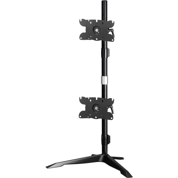 Amer Dual Monitor Stand Vertical Mount Max 32in Monitors - Up to 32in Screen Support - 52.91 lb Load Capacity - 37.99in Height x 12.09in Width - Aluminum Alloy, Steel - TAA Compliant