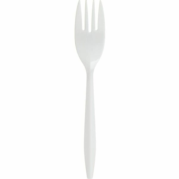 Genuine Joe Heavy/Medium-Weight Polypropylene Forks, White, Box Of 1,000