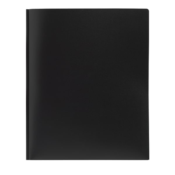 Office Depot Brand Poly 2-Pocket Portfolio With Fasteners, Black