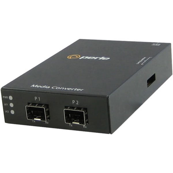 Perle Protocol Transparent Stand-Alone Media Converter with Dual SFP Slots - 1000Base-X - 2 x SFP Slots - Desktop, Rail-mountable, Wall Mountable, Rack-mountable