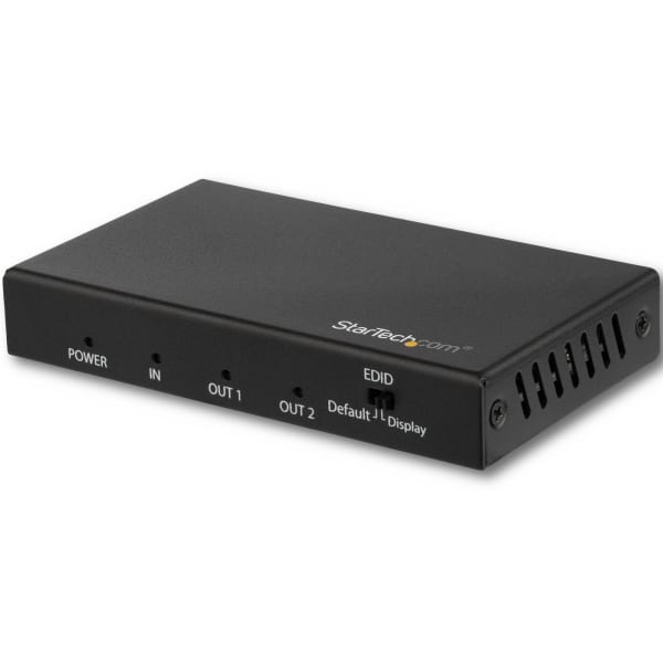 StarTech.com 2 Port HDMI Splitter - 4K 60Hz - 1x2 Way HDMI 2.0 Splitter - HDR - ST122HD202 - Displays the same image with sound on 2 screens - Splits an HDMI video signal up 4K 60Hz - 4:4:4 chroma; up to 18Gbps (HDMI 2.0b)