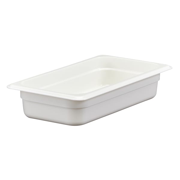 Cambro Camwear GN 1/3 Size 2in Food Pans, 2inH x 7inW x 12-3/4inD, White, Set Of 6 Pans