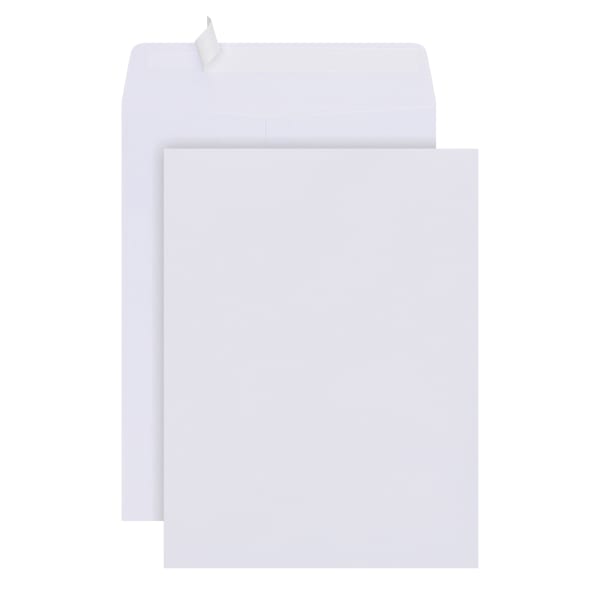 Office Depot Brand  9in x 12in Catalog Envelopes, Clean Seal, 30% Recycled, White, Box Of 125