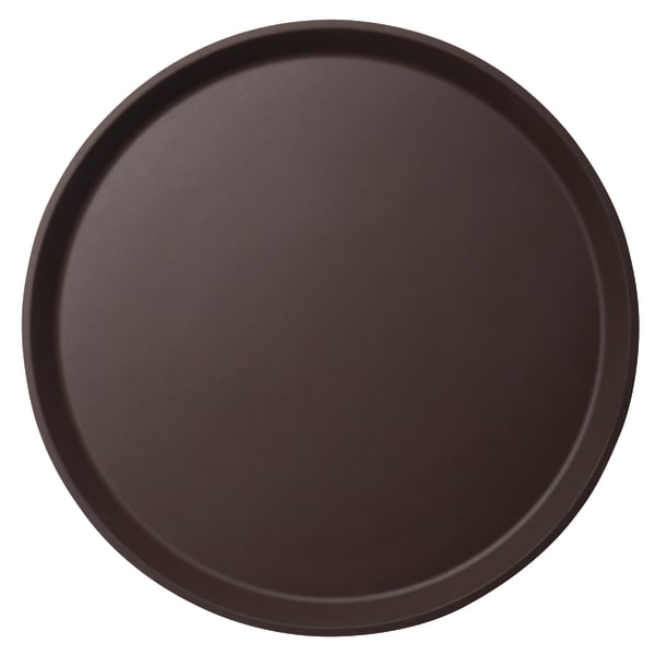 Cambro Round Polytread Trays, 14in, Tavern Tan, Set Of 12 Trays