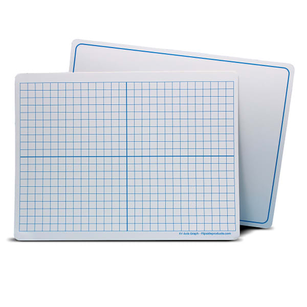 Flipside Products Dry-Erase Learning Mats, 9in x 12in, 2-Sided XY Axis/Plain, Pack Of 48 Mats