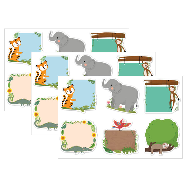 Creative Teaching Press Designer Cut-Outs, 6in, Jungle Friends, 36 Cut-Outs Per Pack, Bundle Of 3 Packs