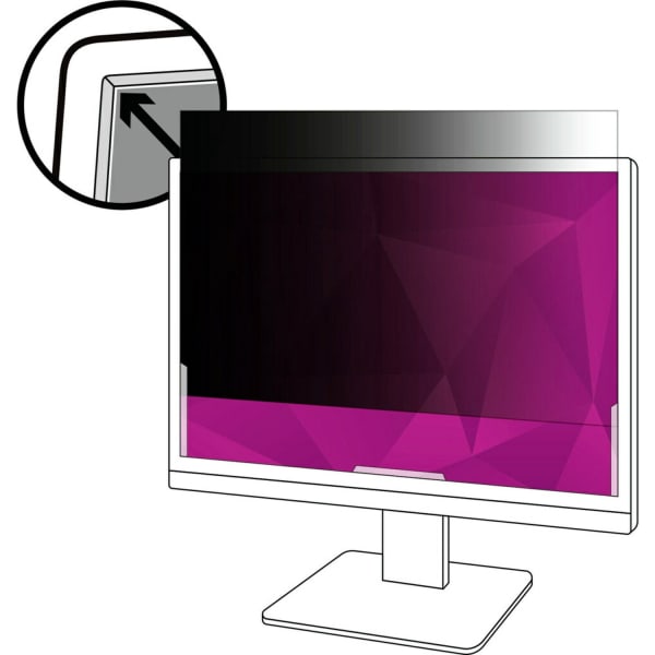 3M High Clarity Privacy Filter for Monitors, 24in Full Screen, 16:9 Aspect Ratio, Reduces Blue Light