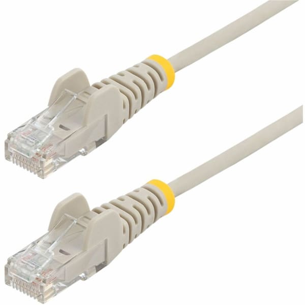 StarTech.com 1ft CAT6 Cable - Slim CAT6 Patch Cord - Gray - Snagless RJ45 Connectors - Gigabit Ethernet Cable - 28 AWG - LSZH (N6PAT1GRS)