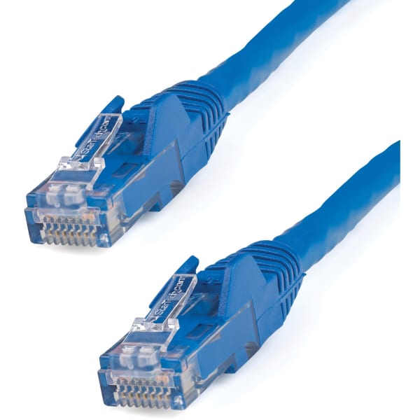 StarTech.com 8 ft Blue Cat6 Cable with Snagless RJ45 Connectors - Cat6 Ethernet Cable - 8ft UTP Cat 6 Patch Cable - First End: 1 x RJ-45 Male Network - Second End: 1 x RJ-45 Male Network - Patch Cable - Gold Plated Connector - Blue