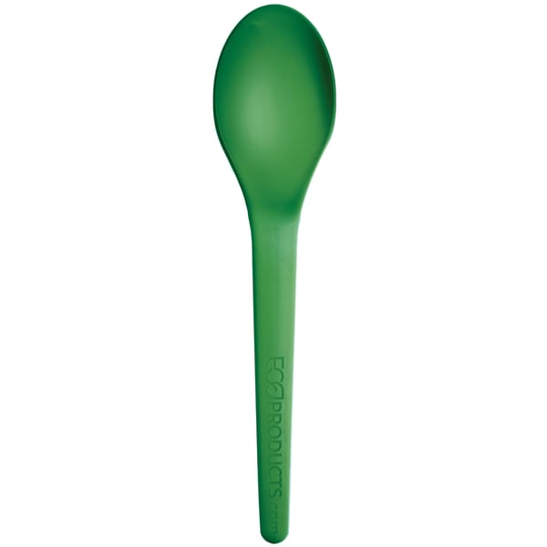 Eco-Products Plantware Spoons, 6in, Green, Pack Of 1,000 Spoons