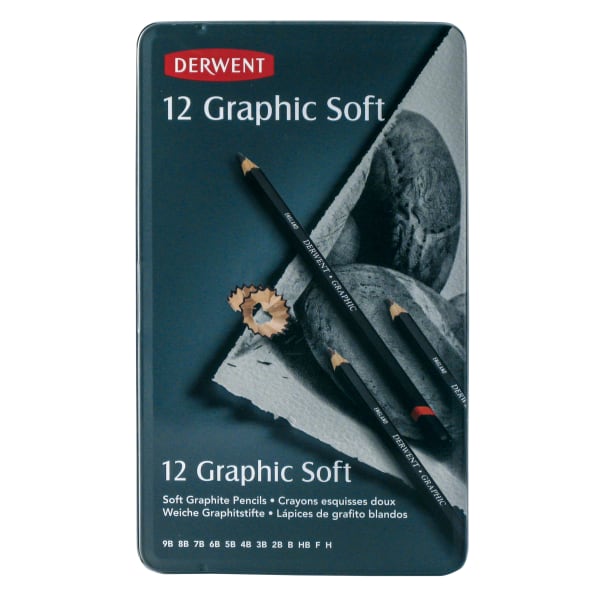Derwent Graphic Sketching Pencils, Black, Set Of 12