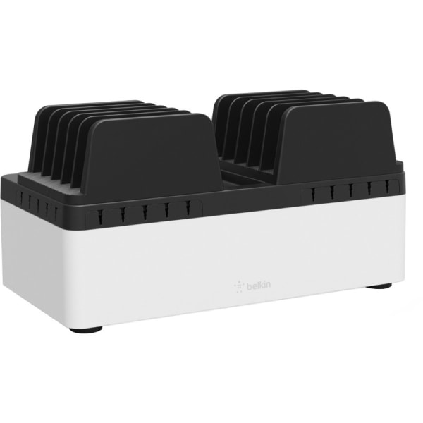 Belkin Store and Charge Go with Fixed Dividers (USB Compatible) - Wired - Computer, Tablet, Notebook, Smartphone, iPad, Chromebook, USB Device - 10 Slot - Charging Capability - USB - 10 x USB - Wall Mount, Desktop