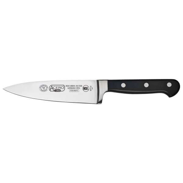 Winco Acero Chefs Knife, 6in, Silver/Black