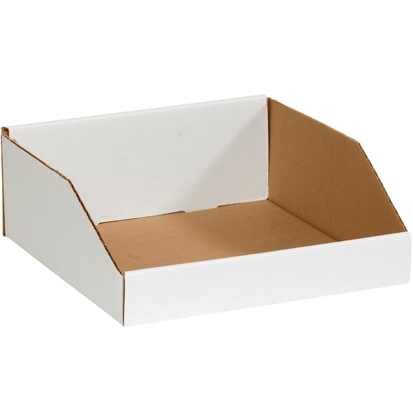 Office Depot Brand Standard-Duty Open-Top Bin Storage Boxes, Small Size, 4 1/2in x 16in x 12in, Oyster White, Case Of 50