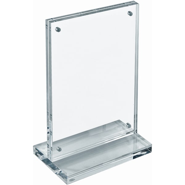 Azar Displays Acrylic Vertical Slim Block Frame, 7inH x 5inW x 3'D, Clear