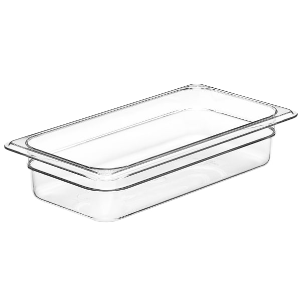 Cambro Camwear GN 1/3 Size 2in Food Pans, 2inH x 7inW 12-3/4inD, Clear, Set Of 6 Pans