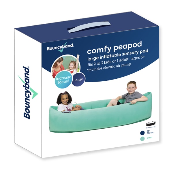 Bouncyband Comfy Hugging Peapod PVC Sensory Pod, 17in x 80in, Green