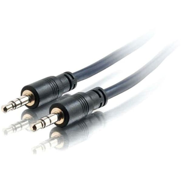 C2G 25ft Plenum-Rated 3.5mm Stereo Audio Cable with Low Profile Connectors - 25 ft Audio Cable - First End: 1 x Mini-phone Stereo Audio - Male - Second End: 1 x Mini-phone Stereo Audio - Male - Shielding - Plenum - Black